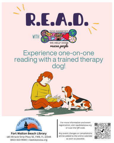 Graphic promoting the READ program at Fort Walton Beach Library on January 31, 2026